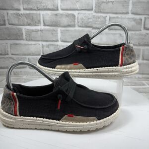 Hey Dude Wendy Jungle Black Leopard Women’s 8 Casual Shoes Loafers